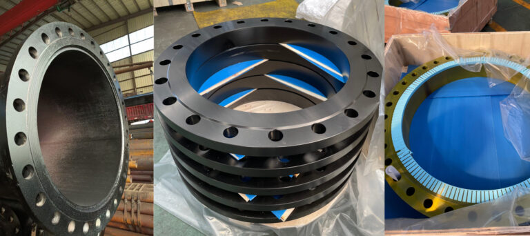 Drilling process of large diameter flange