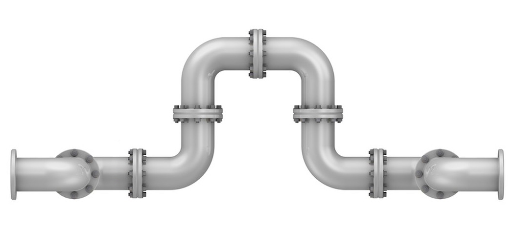 Flange connection form under U-shaped container